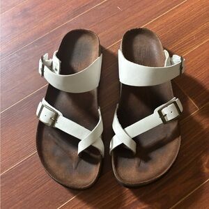 White leather sandles